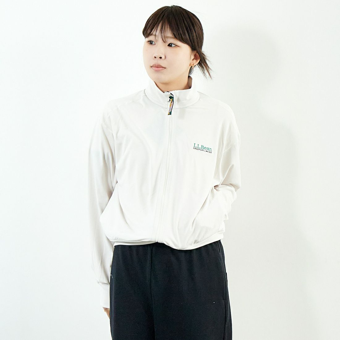 L.L.BEAN [エルエルビーン] メンズ アボットフルジップジャケット [5175-9139] 28 IVORY &&モデル身長：167cm 着用サイズ：M&&