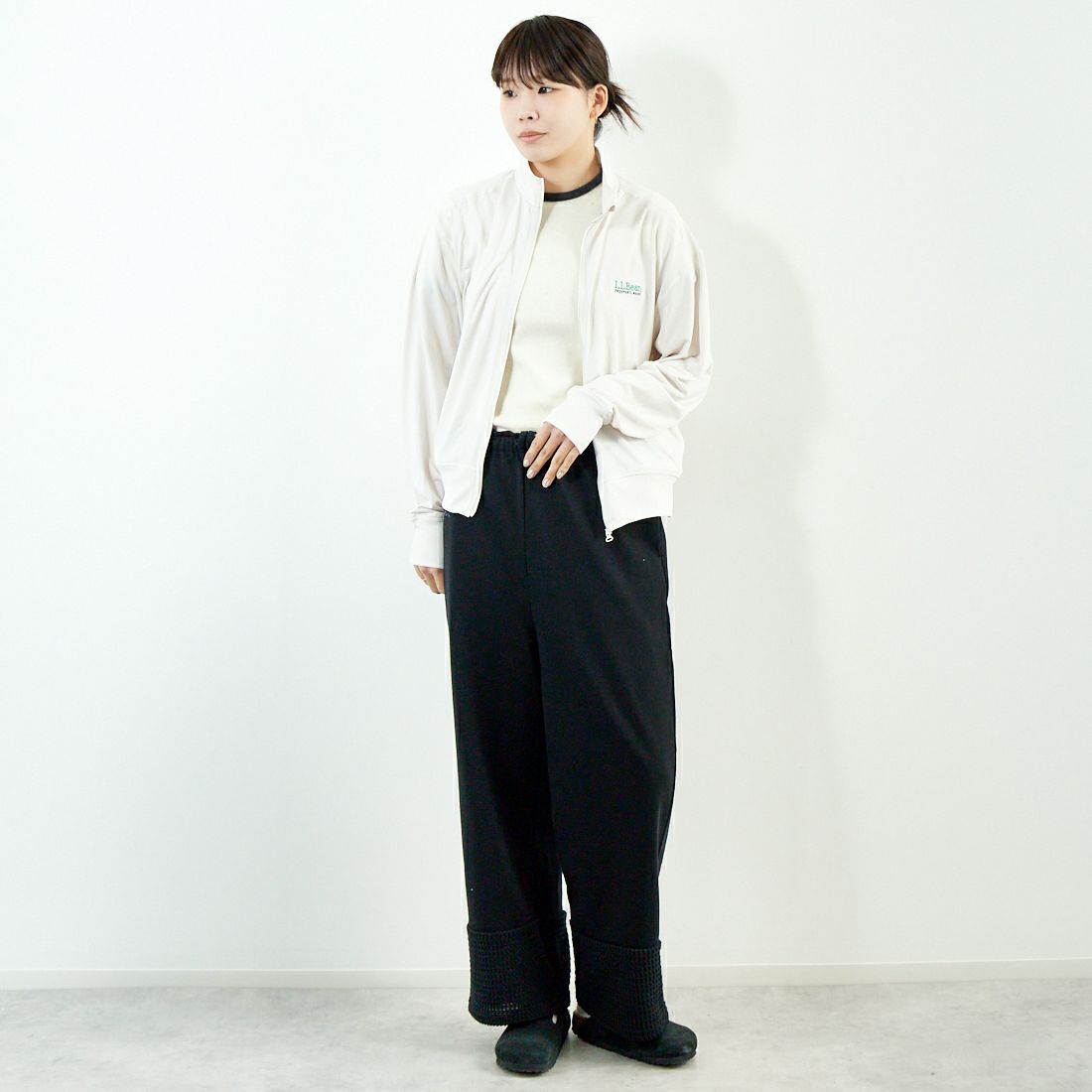 L.L.BEAN [エルエルビーン] メンズ アボットフルジップジャケット [5175-9139] 28 IVORY &&モデル身長：167cm 着用サイズ：M&&