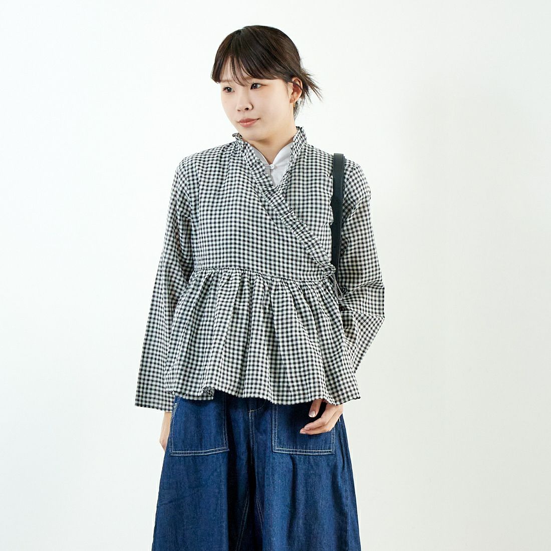 maison de soil [メゾンドソイル] ギンガムチェックフリルカシュクール  