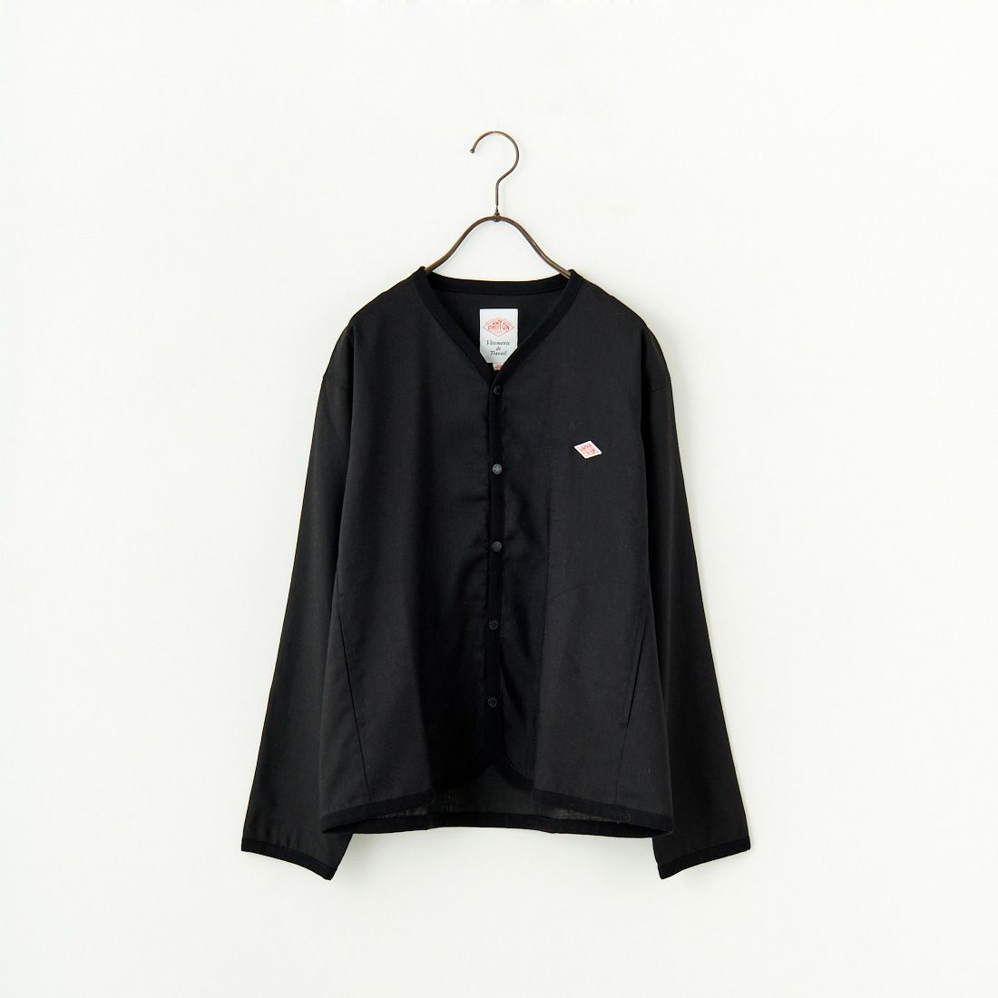 DANTON [ダントン] Vネック リネンシャツカーディガン [DT-B0349LIP] BLACK