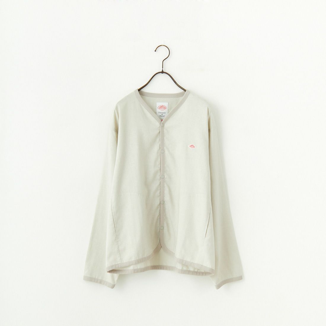 DANTON [ダントン] Vネック リネンシャツカーディガン [DT-B0349LIP] GREIGE