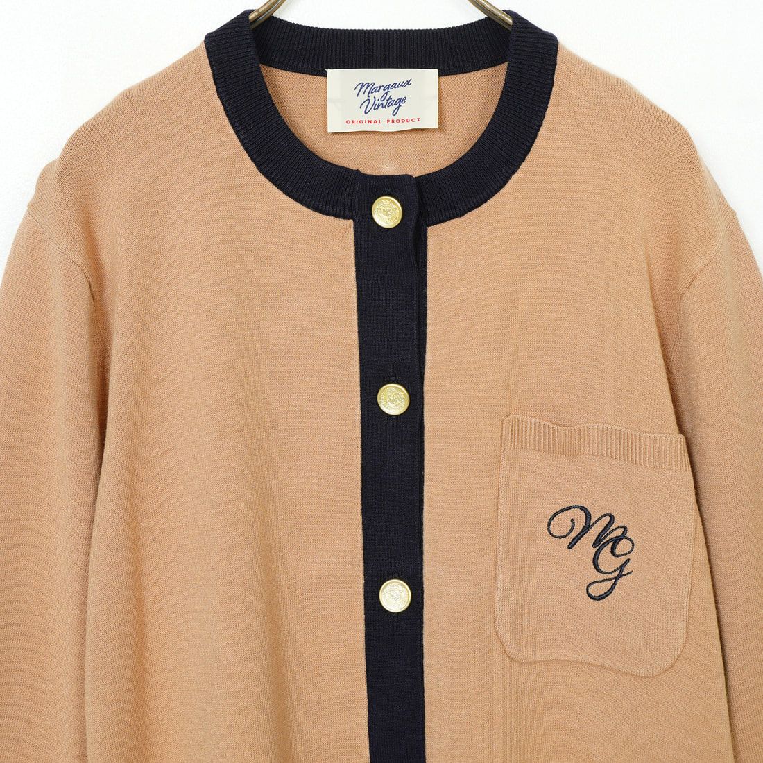 MARGAUX [マルゴー] シャネル風カーディガン [MG-KN-25013-S] BEIGE/NAVY