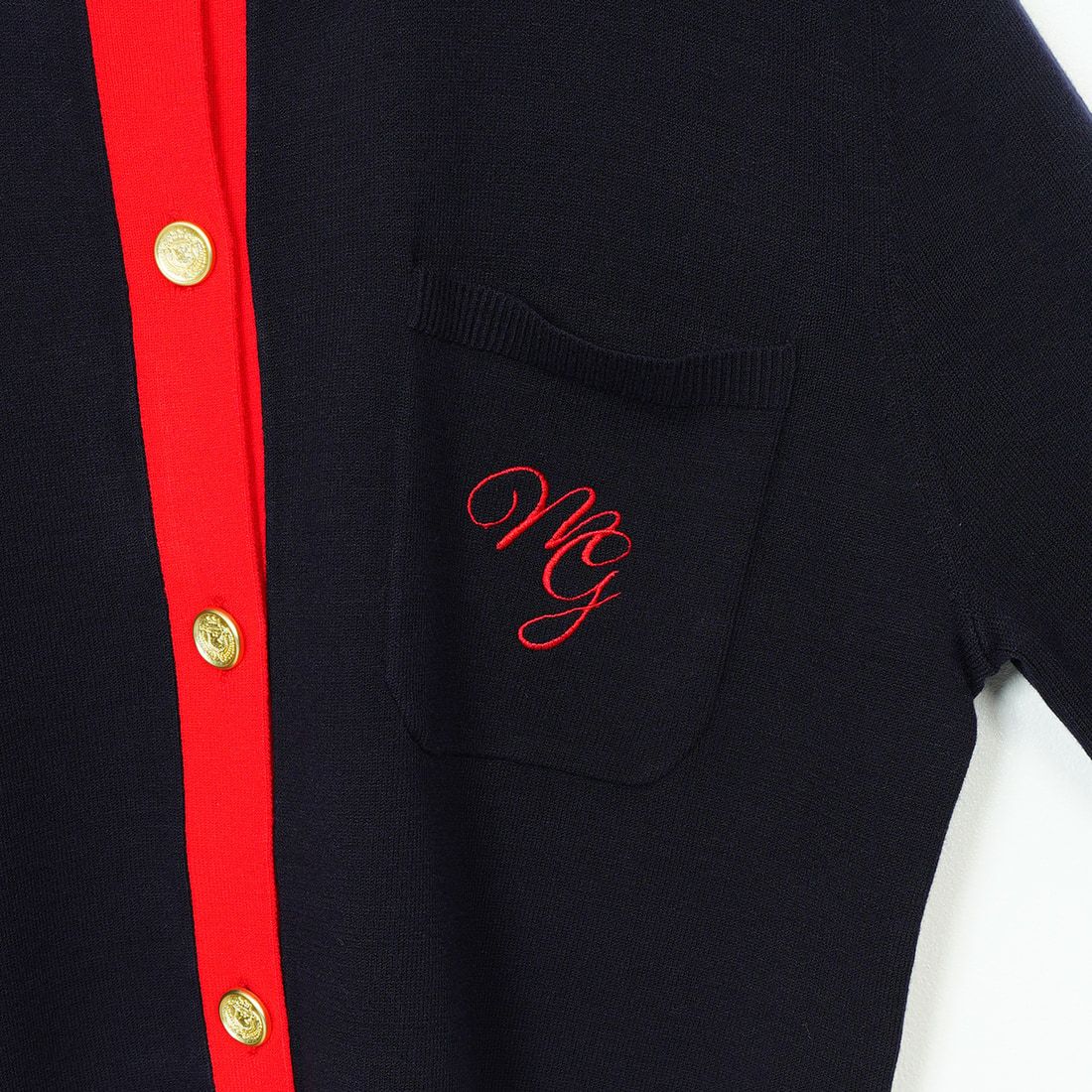 Margaux vintage [マルゴーヴィンテージ] シャネル風カーディガン [MG-KN-25013-S] NAVY/RED