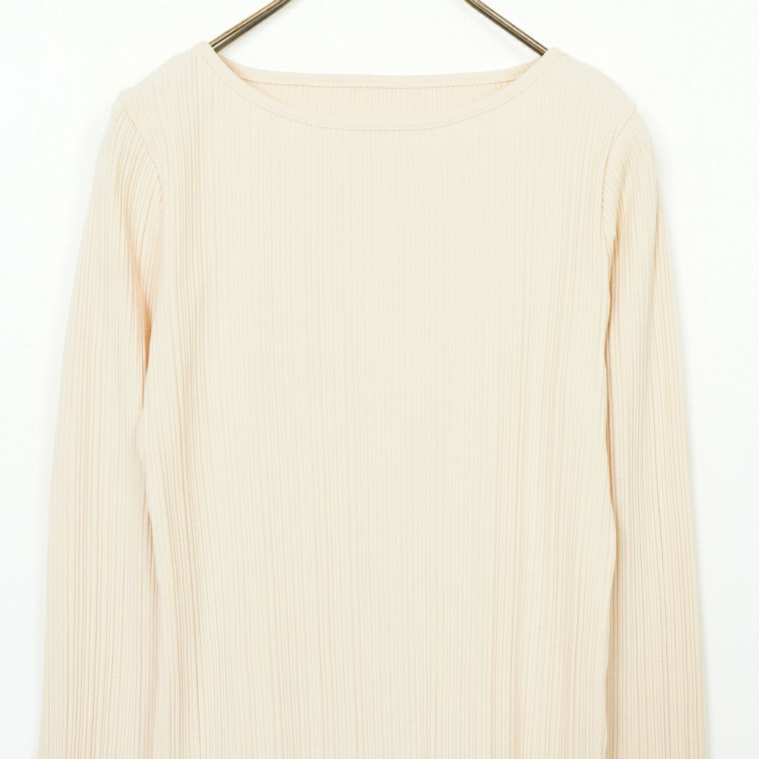 Noir Fabrik [ヌワールファブリック] ボートネック ロングスリーブTシャツ [JFS-C091] LT.BEIGE