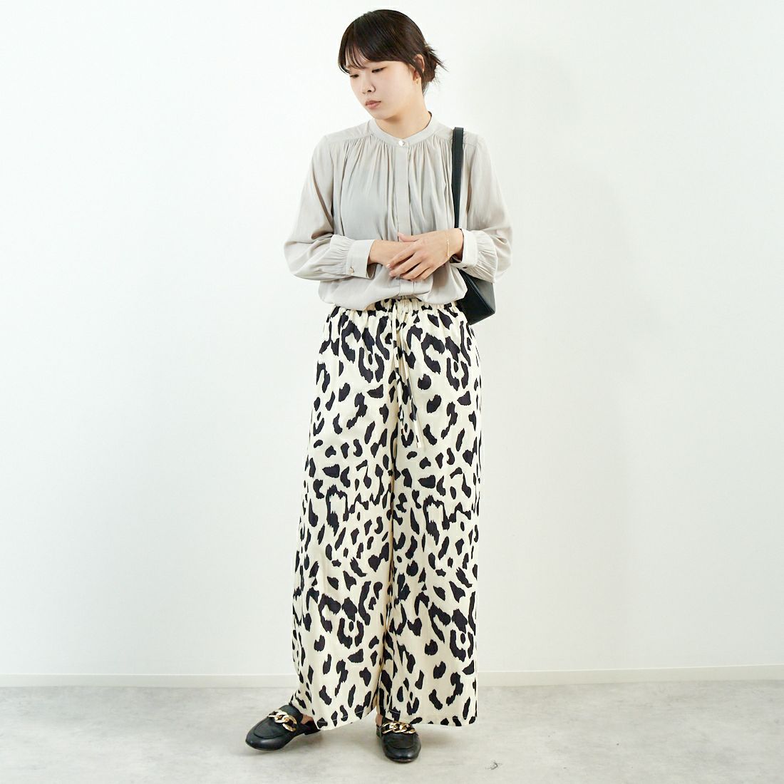Jf Ready Made [ジェイエフレディメイド] レオパード柄パンツ [147-18454] 03 ﾊﾞﾆﾗ &&モデル身長：167cm 着用サイズ：F&&