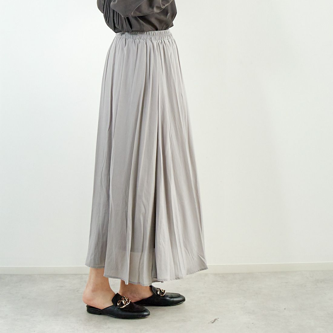 Jf Ready Made [ジェイエフレディメイド] エアリースカート [963-28109] 07 ｸﾞﾚｰ &&モデル身長：167cm 着用サイズ：F&&