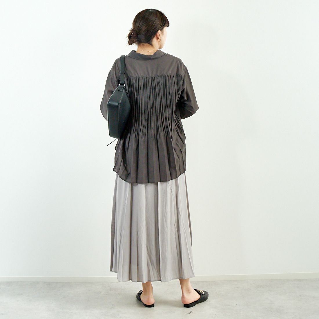 Jf Ready Made [ジェイエフレディメイド] エアリースカート [963-28109] 07 ｸﾞﾚｰ &&モデル身長：167cm 着用サイズ：F&&