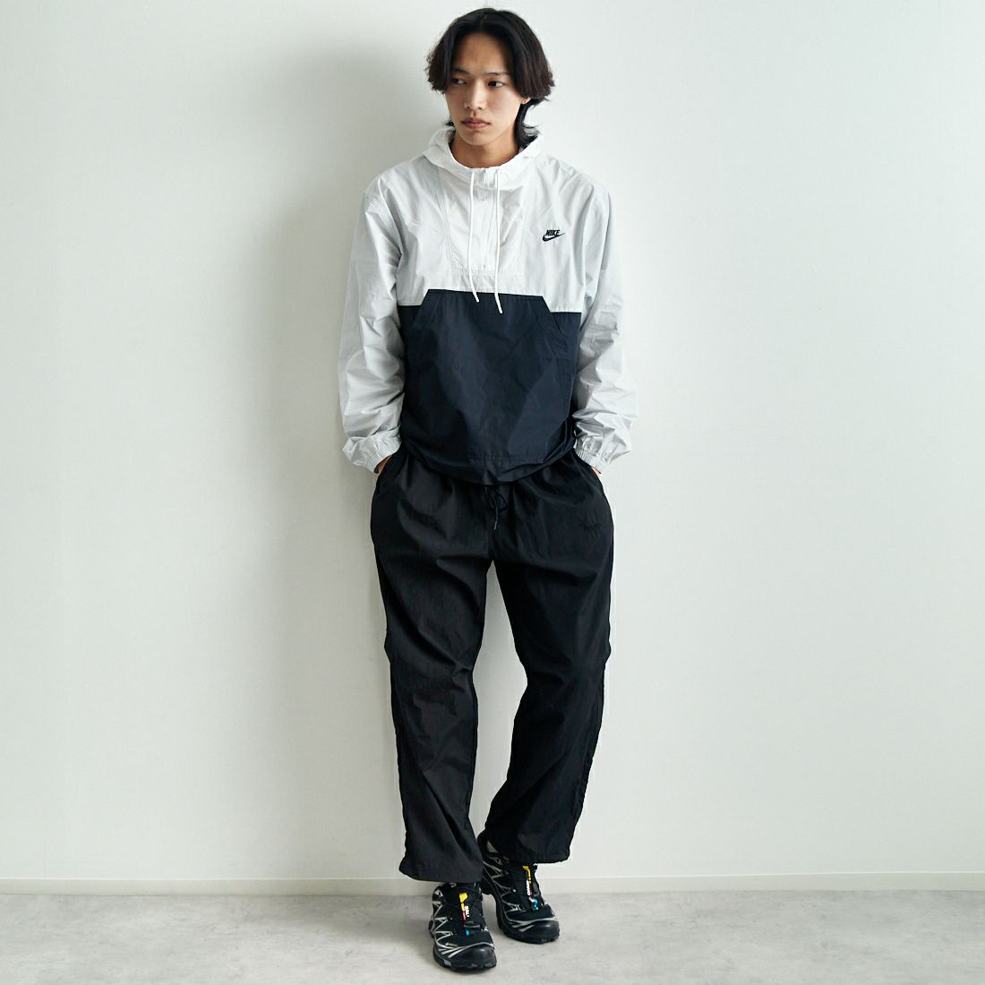 NIKE [ナイキ] マリーナ アノラック ジャケット [HJ1958] 025 PTNDST &&モデル身長：179cm 着用サイズ：M&&