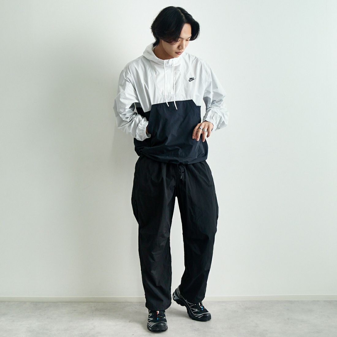 NIKE [ナイキ] マリーナ アノラック ジャケット [HJ1958] 025 PTNDST &&モデル身長：179cm 着用サイズ：M&&