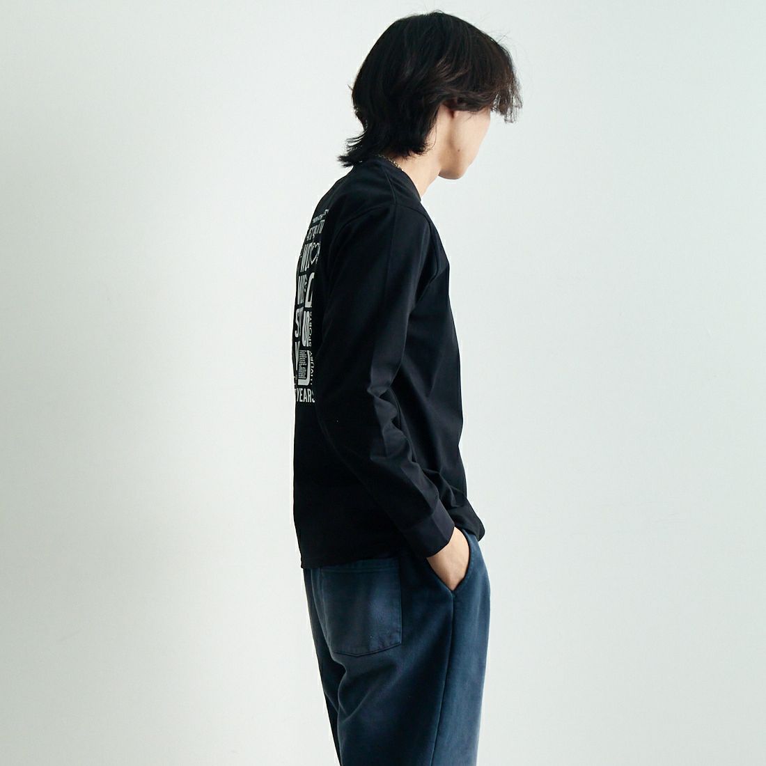 SY32 [エスワイサーティトゥ] マルチロゴバックプリントTシャツ [15071J] BLACK &&モデル身長：179cm 着用サイズ：M&&