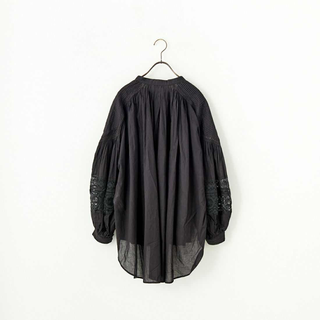 ne Quittez pas [ヌキテパ] コットンボイル レースピンタックブラウス [010100CC1] 09 BLACK