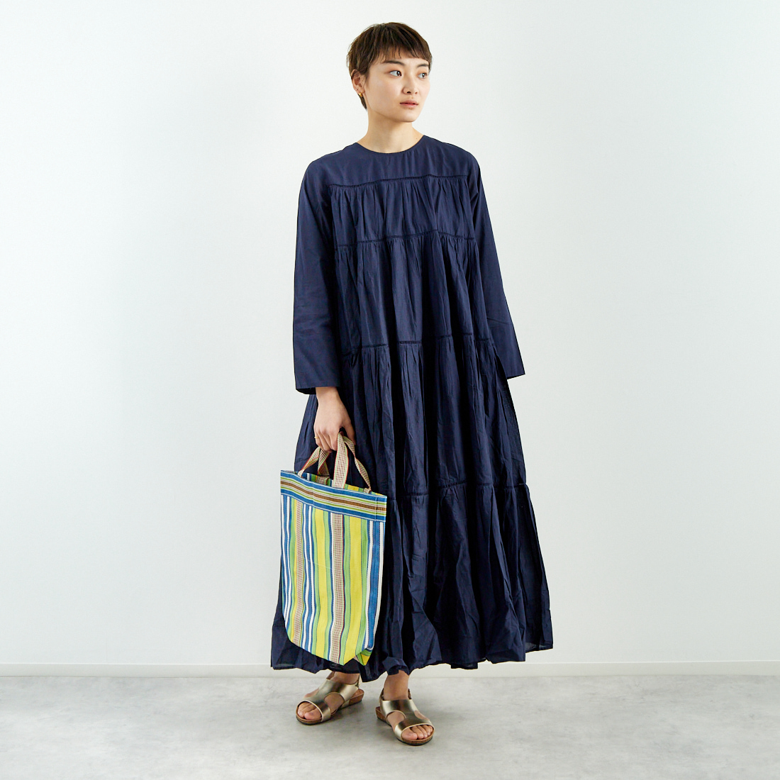 ne Quittez pas [ヌキテパ] コットンボイル ティアードマキシ  