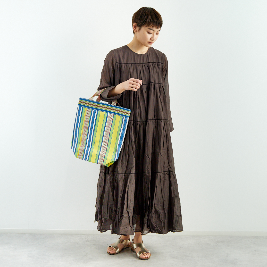 ne Quittez pas [ヌキテパ] コットンボイル ティアードマキシ  