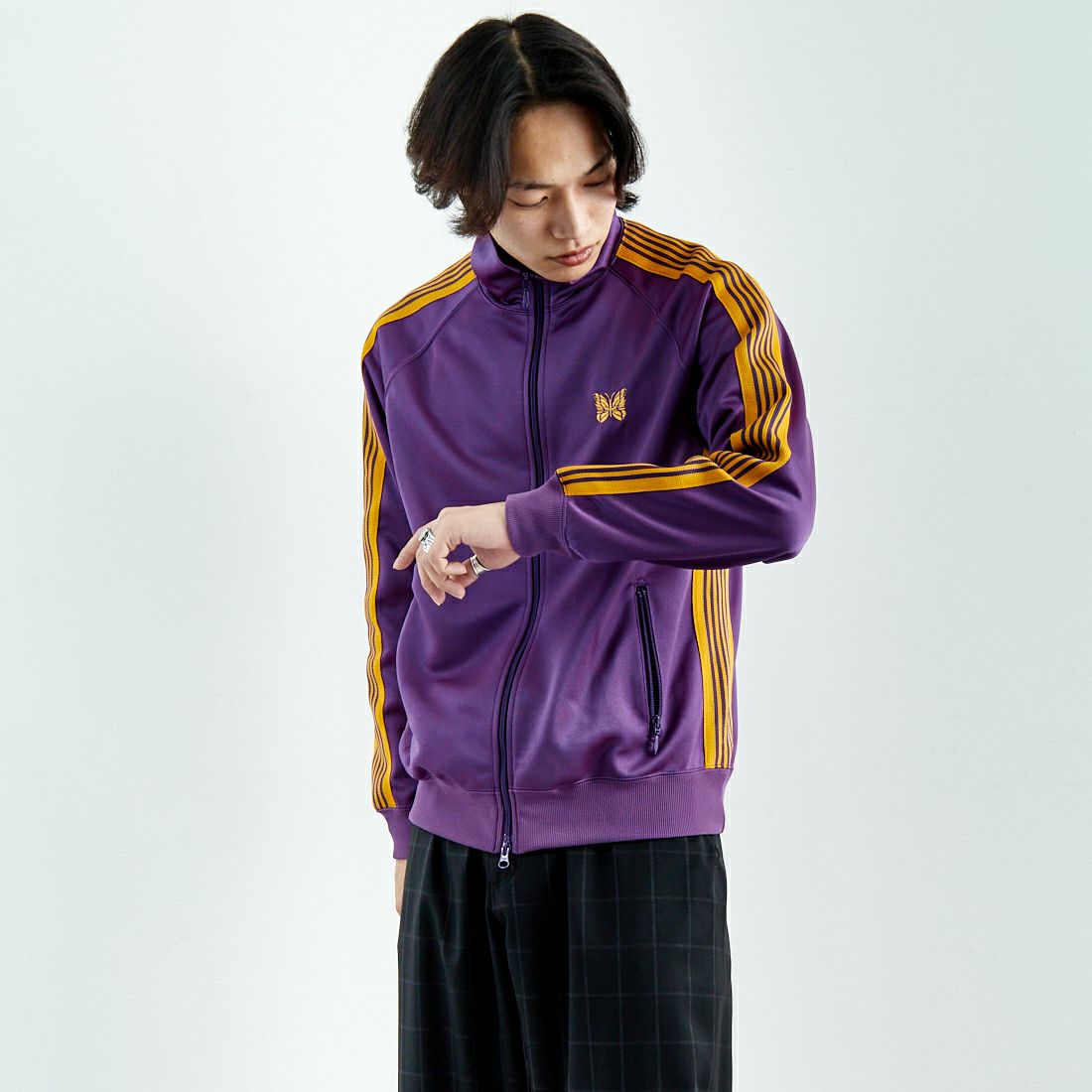Needles [ニードルズ] トラックジャケット [QV305] C PURPLE &&モデル身長：179cm 着用サイズ：M&&