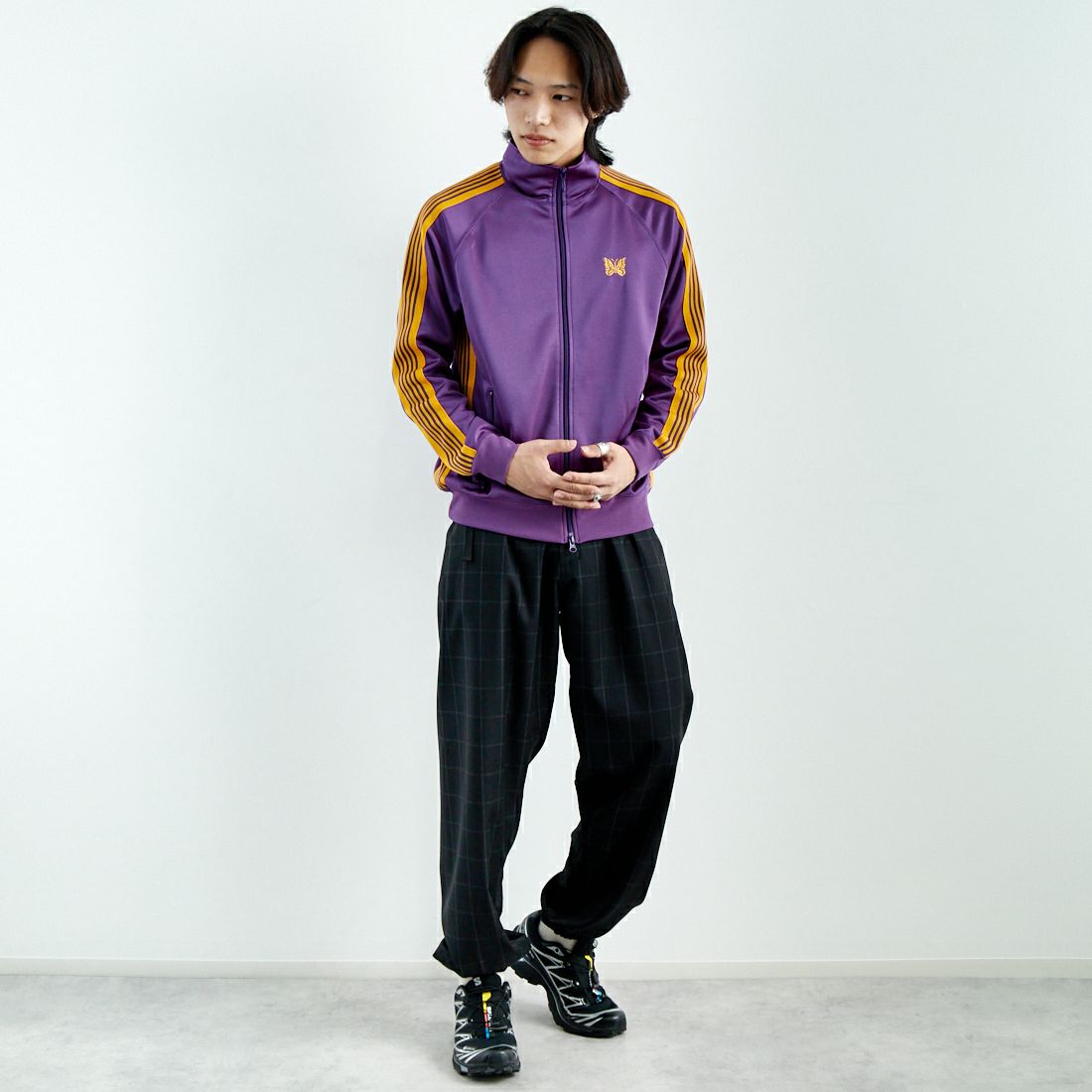 Needles [ニードルズ] トラックジャケット [QV305] C PURPLE &&モデル身長：179cm 着用サイズ：M&&