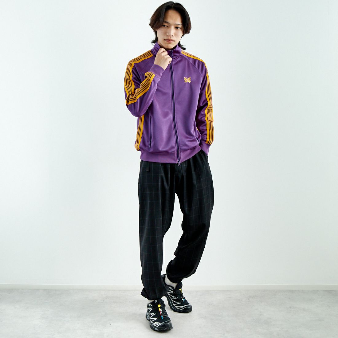 Needles [ニードルズ] トラックジャケット [QV305] C PURPLE &&モデル身長：179cm 着用サイズ：M&&