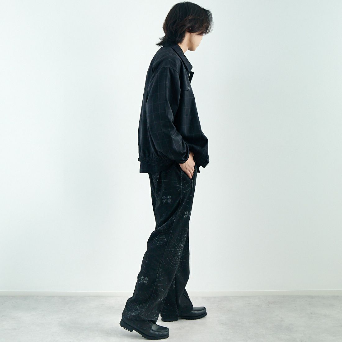 Needles [ニードルズ] トラックパンツ [QV330] B BLACK &&モデル身長：179cm 着用サイズ：M&&