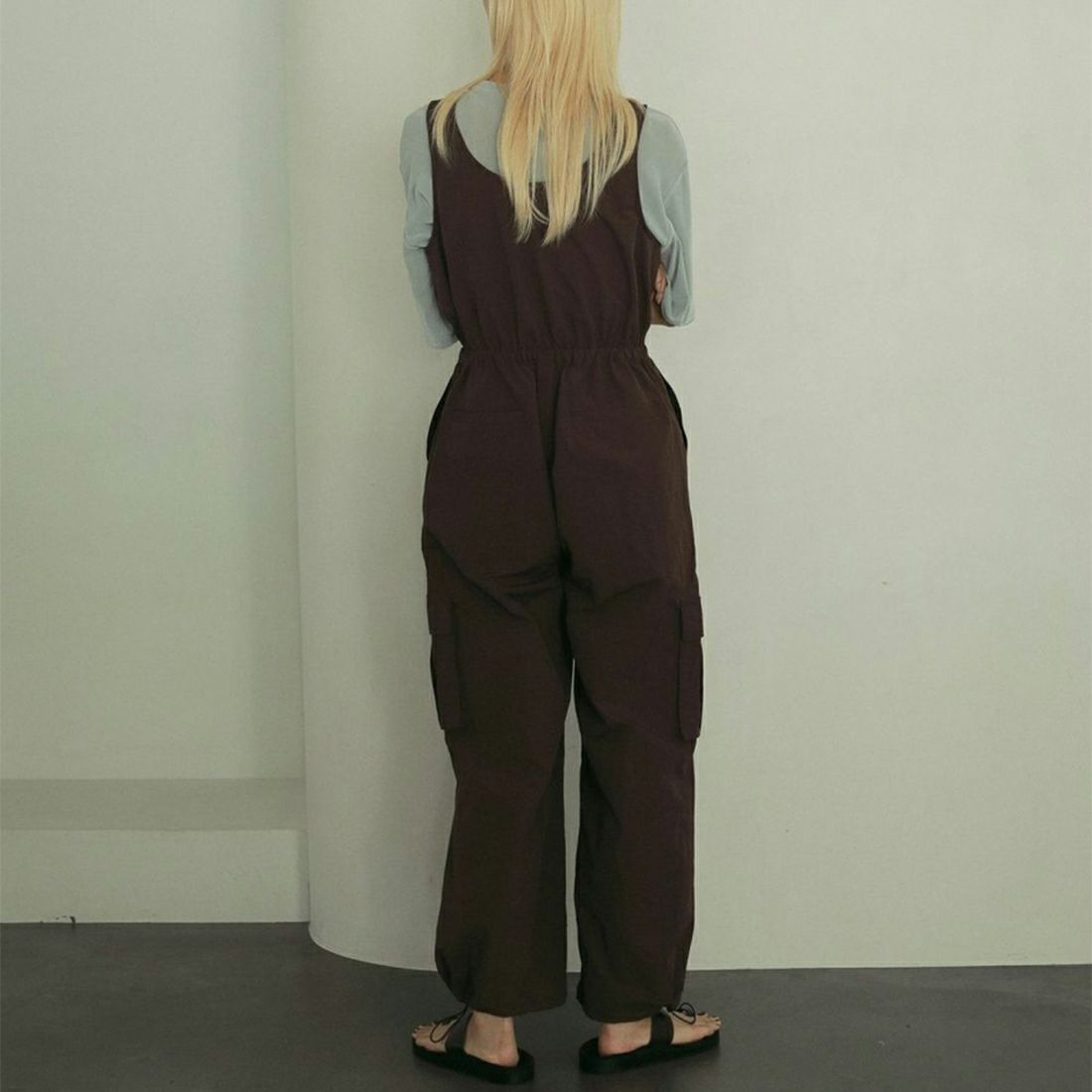 anuke [アンヌーク] ナイロンジップコンビネゾン [62510310] BRN &&モデル身長：171cm 着用サイズ：36&&