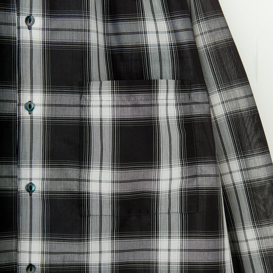 MANUAL ALPHABET [マニュアルアルファベット] T/Cボイルローンチェックワイドシャツ [MA-S-765] BLACK
