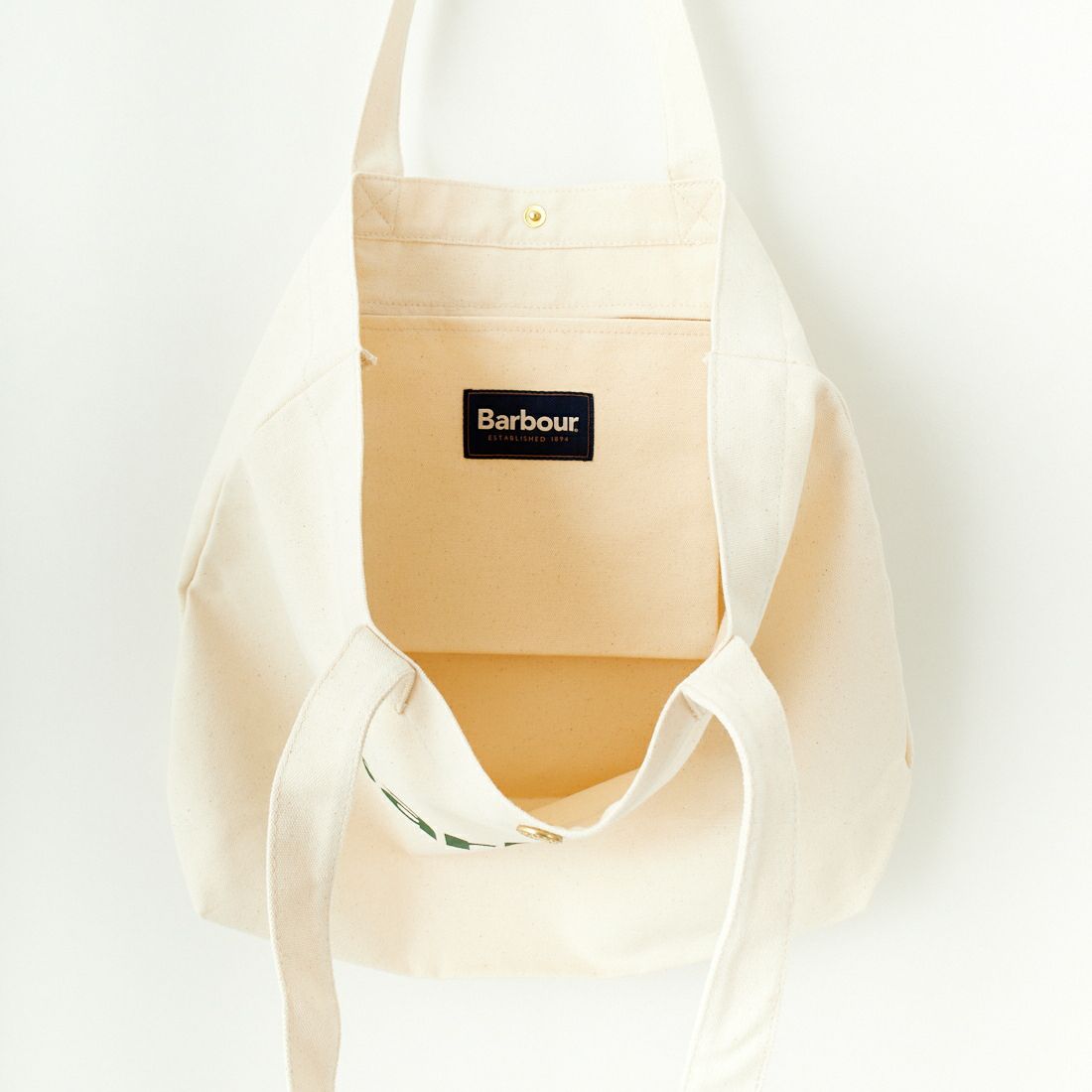 Barbour [バブアー] ロゴトートバッグ [UBA0733] ECRU/GREEN