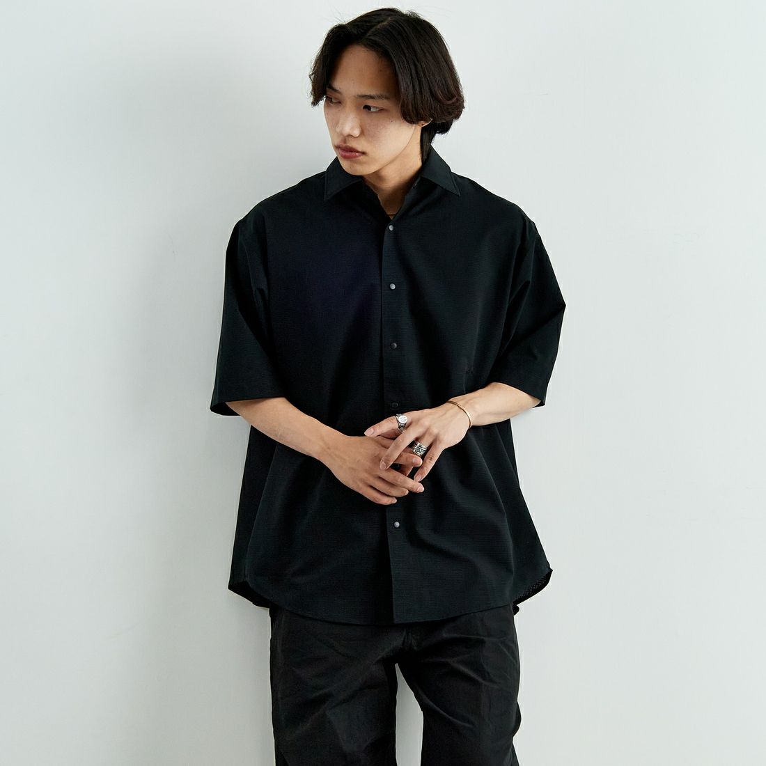 ｱｯｼｭﾌﾞﾗｯｸ&&モデル身長：179cm 着用サイズ：XL&&