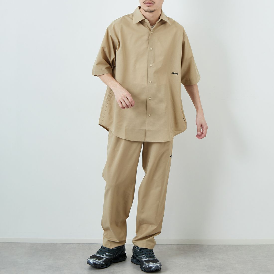 MIZUNO [ミズノ] 別注 エアリーベントパンツ [B2JFCW05-JF] ｽﾌﾟﾚｰﾍﾞｰｼﾞ &&モデル身長：168cm 着用サイズ：L&&
