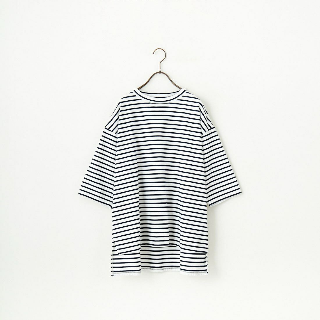 Commencement [コメンスメント] ボーダーローネック七分袖Tシャツ [C-186B] WHITE/NAVY