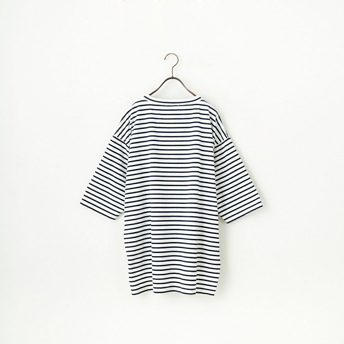 Commencement [コメンスメント] ボーダーローネック七分袖Tシャツ [C-186B] WHITE/NAVY