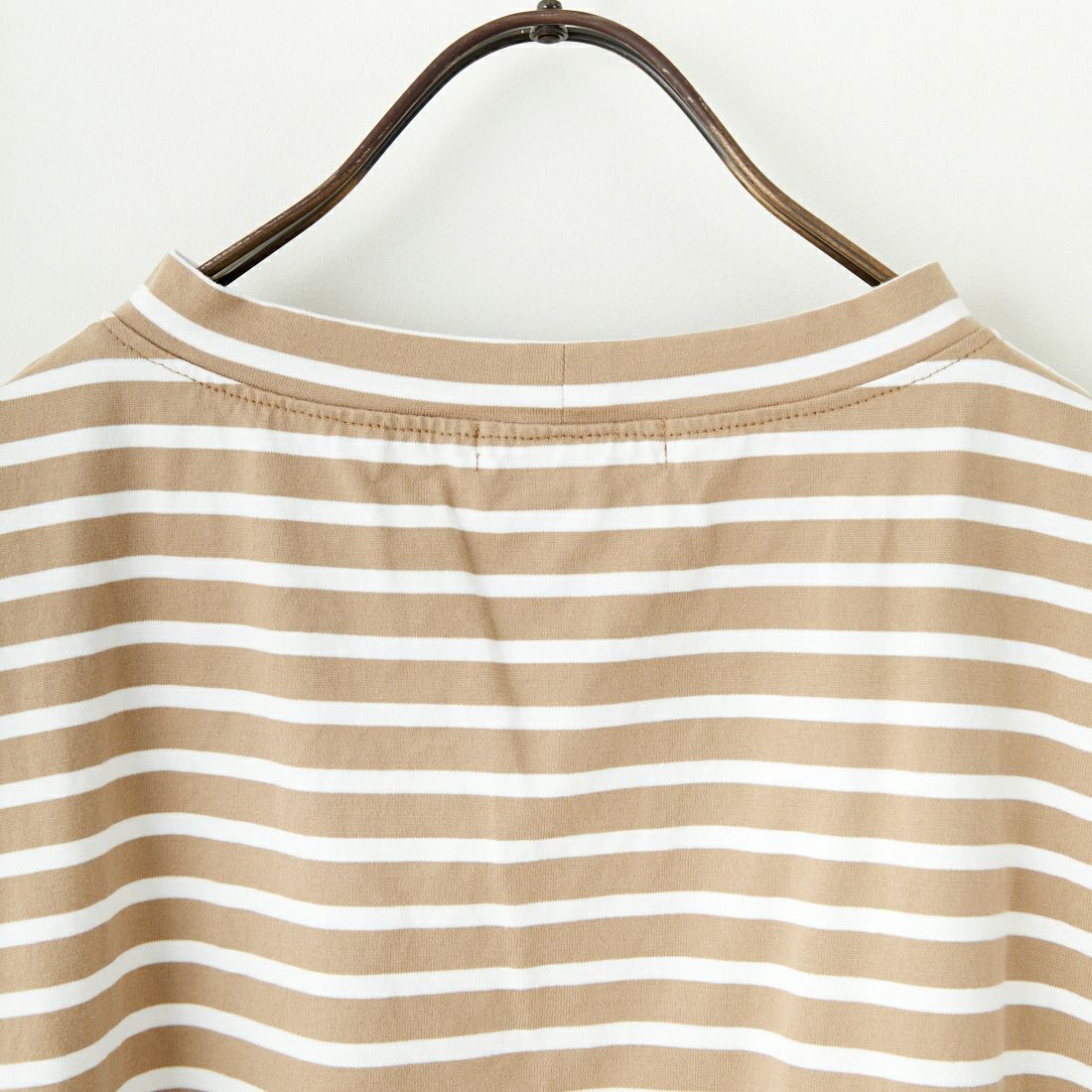 Commencement [コメンスメント] ボーダーローネック七分袖Tシャツ [C-186B] BEIGE/WHIT