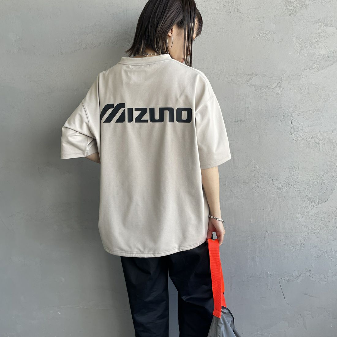 MIZUNO [ミズノ] 別注 ヘビーオンスTeeシャツ [B2JACW05-JF] ｸﾞﾚｰｼﾞｭ &&モデル身長：163cm 着用サイズ：S&&