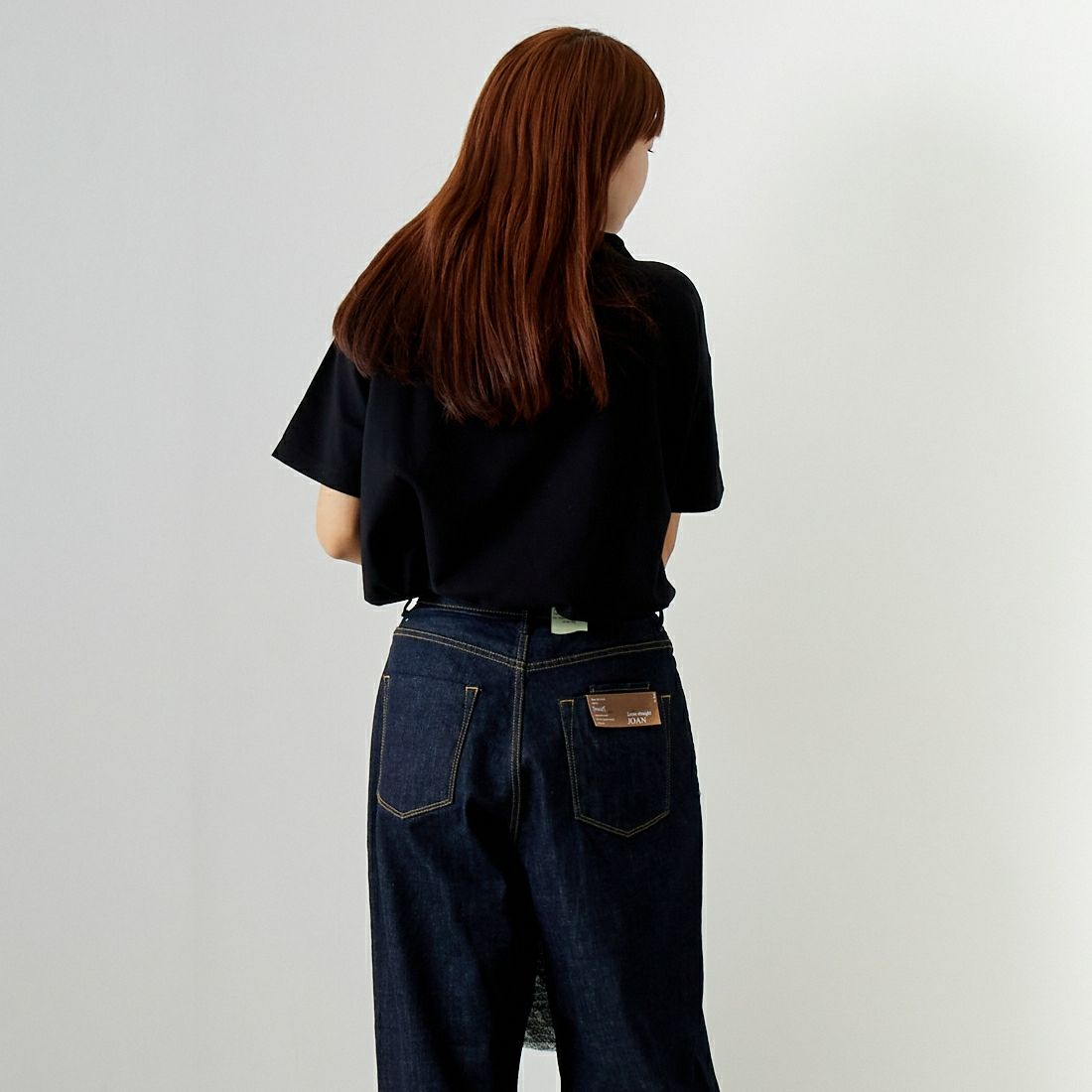 Commencement [コメンスメント] ボトルネックショートスリーブTシャツ [C-187] BLACK &&モデル身長：167cm 着用サイズ：F&&