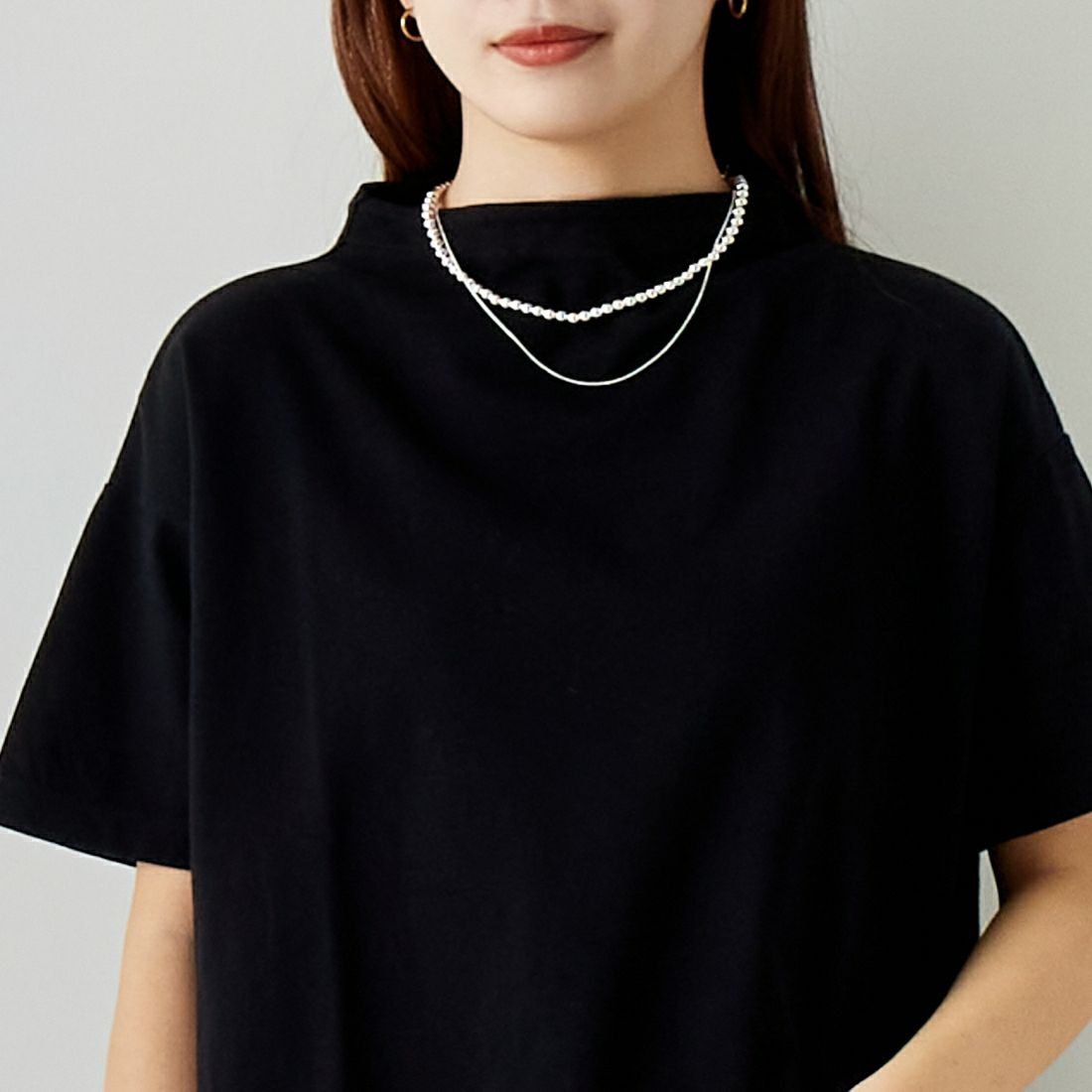 Commencement [コメンスメント] ボトルネックショートスリーブTシャツ [C-187] BLACK