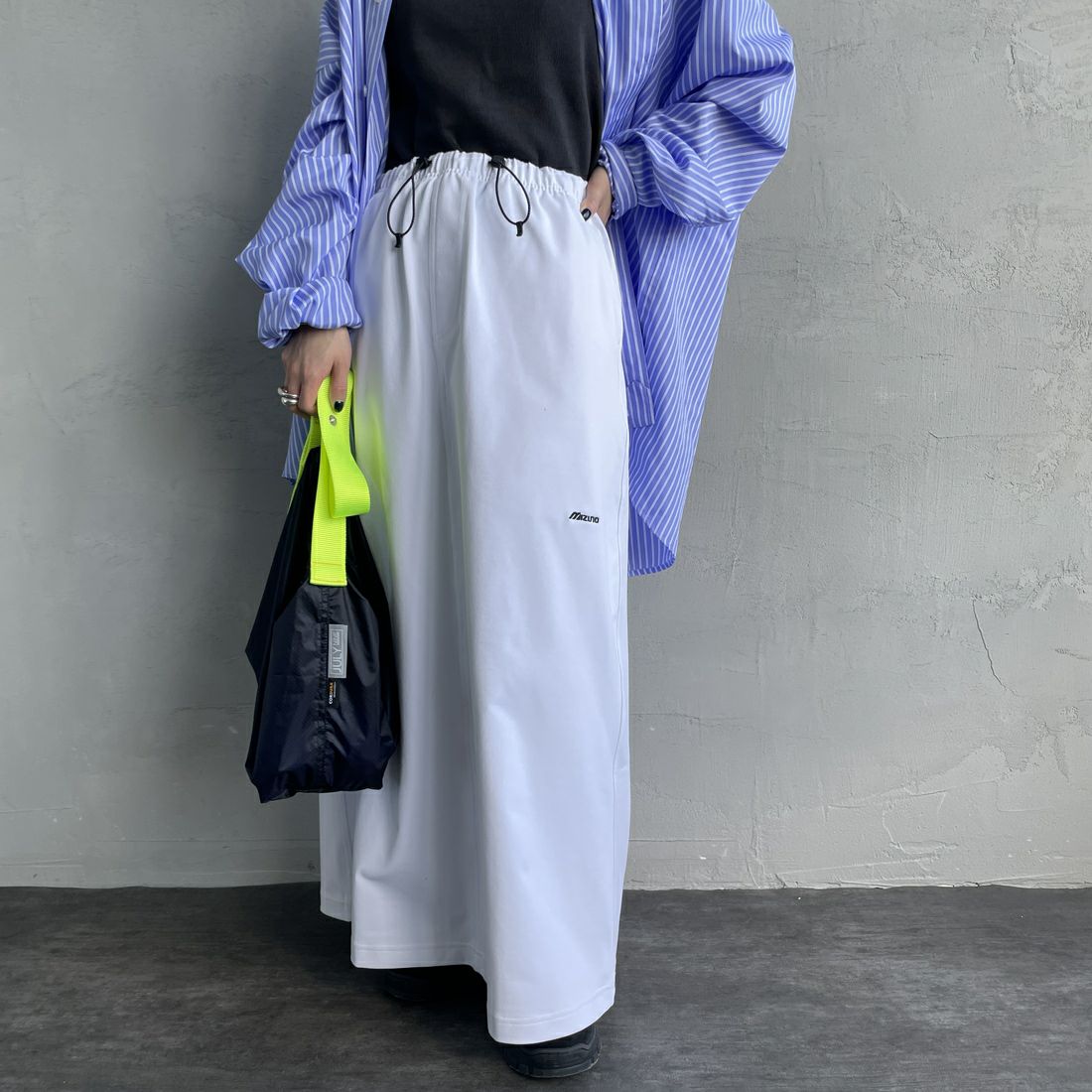 MIZUNO [ミズノ] 別注 ヘビーオンススカート [B2JDCW05-JF] ﾎﾜｲﾄ &&モデル身長：150cm 着用サイズ：M&&