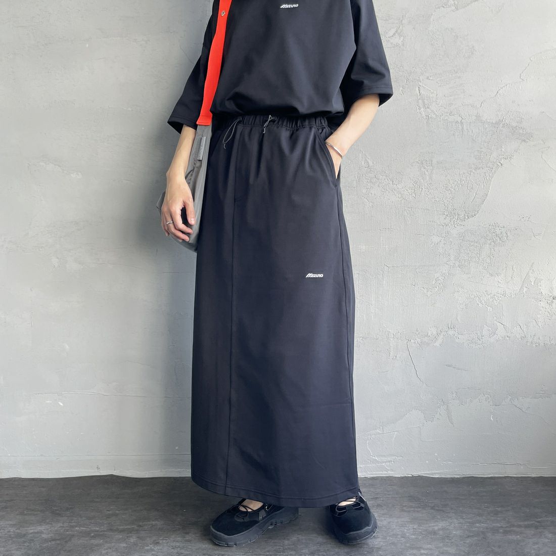 MIZUNO [ミズノ] 別注 ヘビーオンススカート [B2JDCW05-JF] ﾌﾞﾗｯｸ &&モデル身長：160cm 着用サイズ：M&&