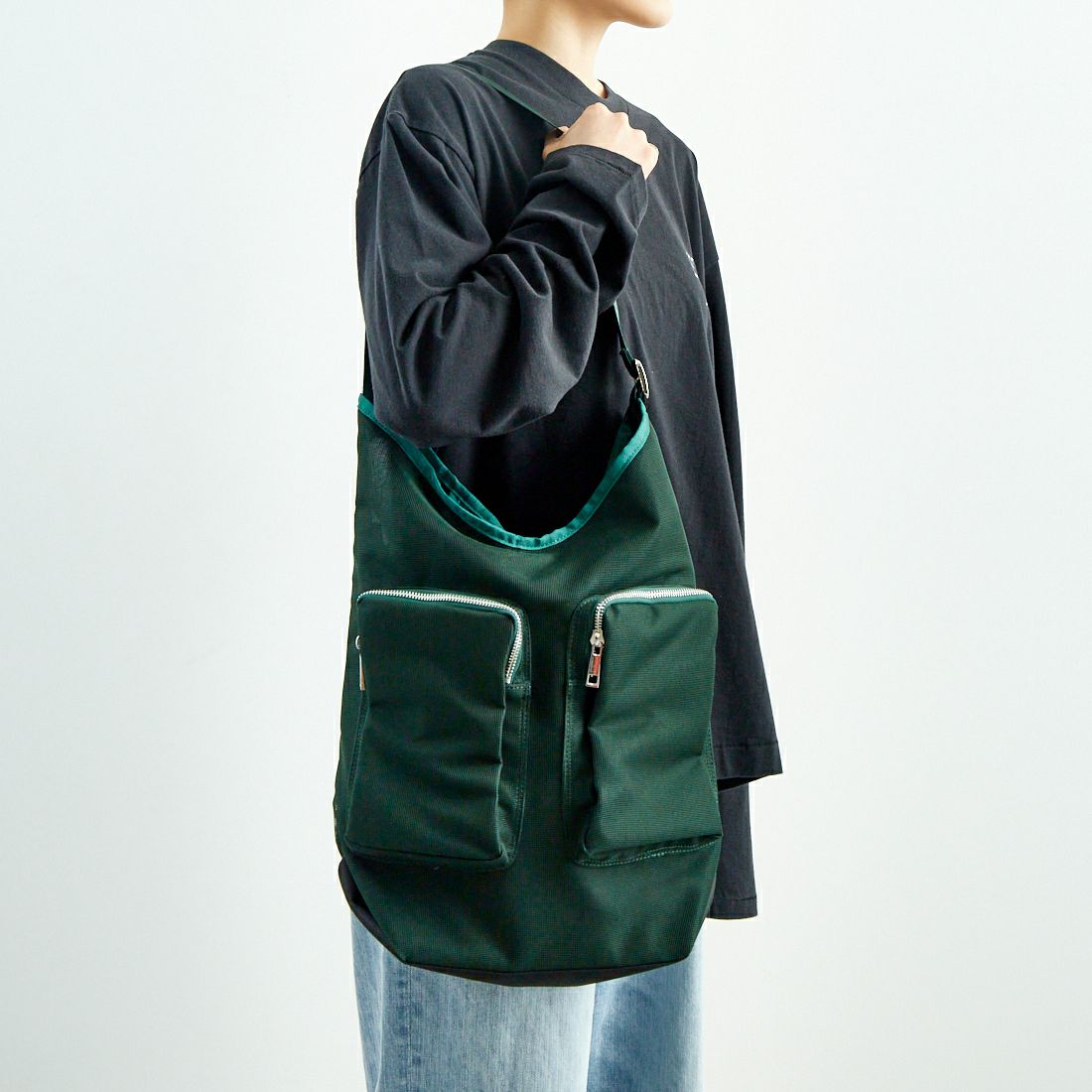 CONTROL FREAK [コントロールフリーク] メッシュテープトートバッグ [244-121517] GREEN