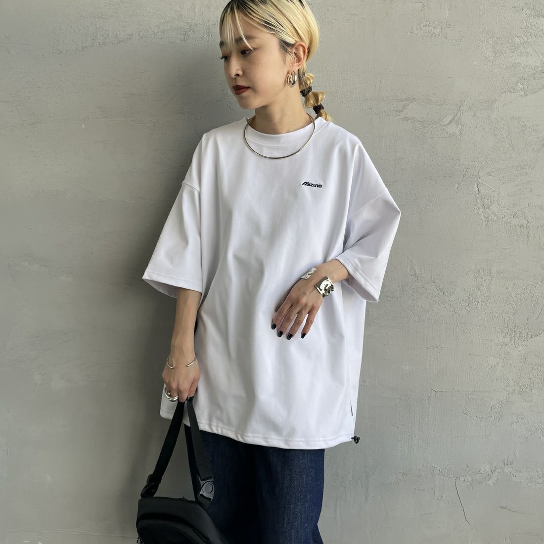 MIZUNO [ミズノ] 別注 ヘビーオンスTeeシャツ [B2JACW06-JF] ﾎﾜｲﾄ &&モデル身長：150cm 着用サイズ：S&&