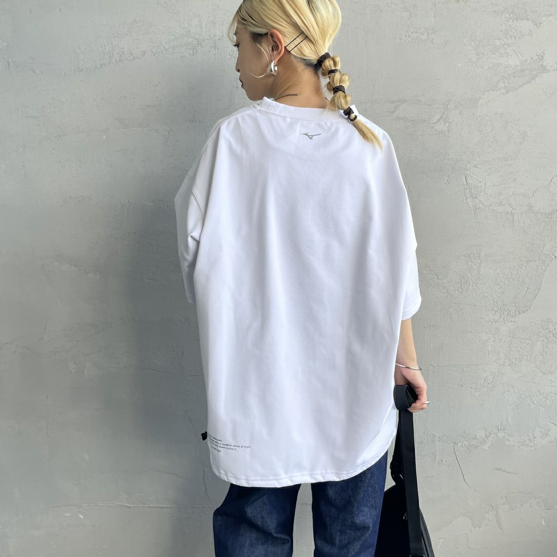 MIZUNO [ミズノ] 別注 ヘビーオンスTeeシャツ [B2JACW06-JF] ﾎﾜｲﾄ &&モデル身長：150cm 着用サイズ：S&&