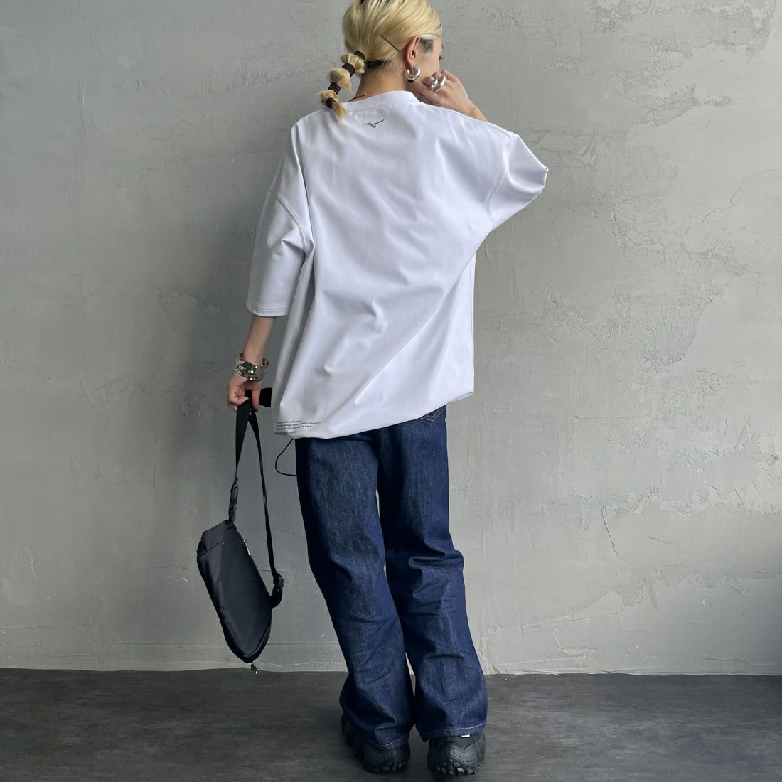 MIZUNO [ミズノ] 別注 ヘビーオンスTeeシャツ [B2JACW06-JF] ﾎﾜｲﾄ &&モデル身長：150cm 着用サイズ：S&&