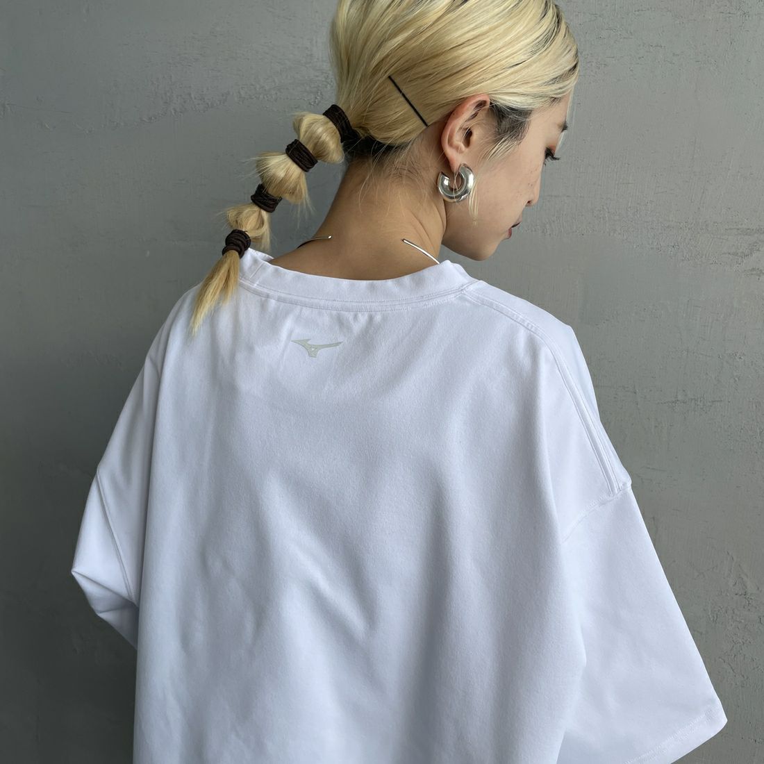 MIZUNO [ミズノ] 別注 ヘビーオンスTeeシャツ [B2JACW06-JF] ﾎﾜｲﾄ &&モデル身長：150cm 着用サイズ：S&&