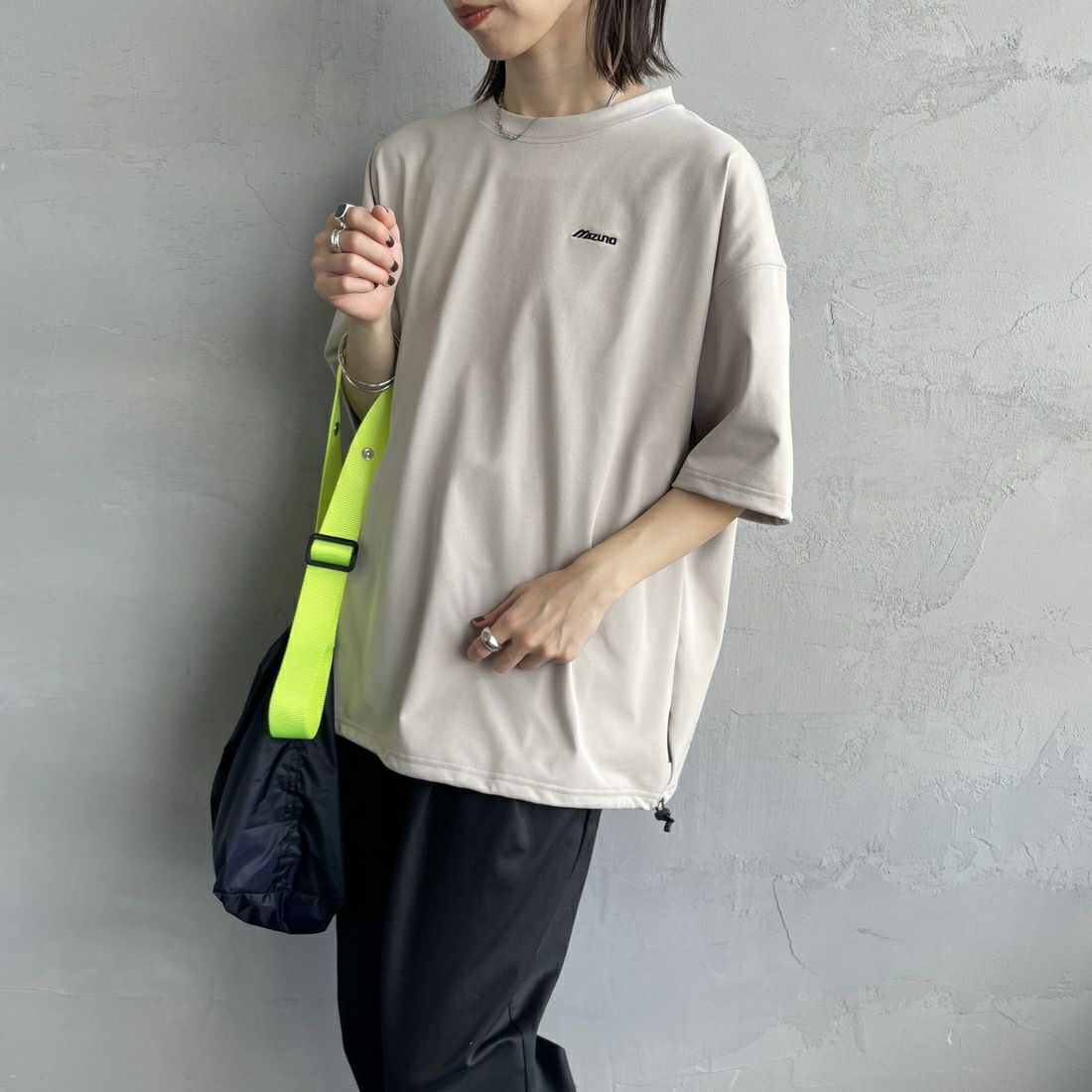 MIZUNO [ミズノ] 別注 ヘビーオンスTeeシャツ [B2JACW06-JF] ｸﾞﾚｰｼﾞｭ &&モデル身長：158cm 着用サイズ：S&&