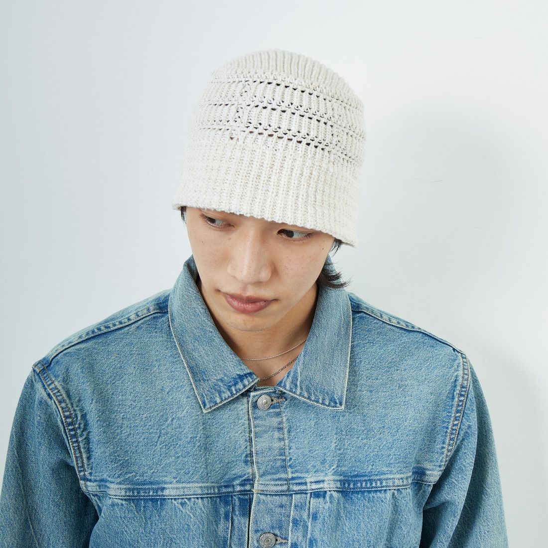 RACAL [ラカル] メッシュラインニットバケットハット [RL-25-1379] OFF WHITE