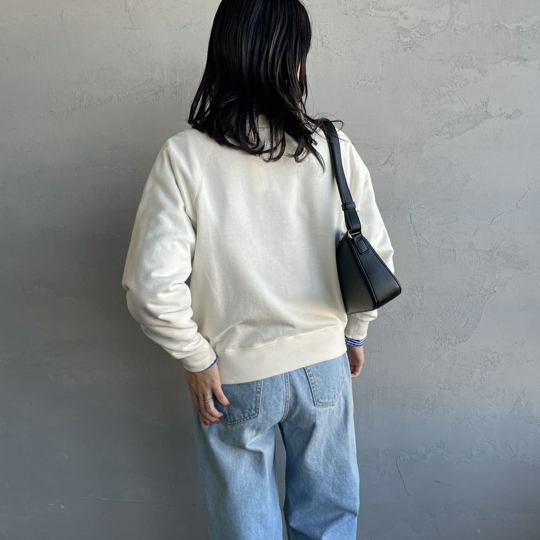 ORCIVAL [オーシバル] スウェットプルオーバー [OR-C0429MAZ] ECRU &&モデル身長：167cm 着用サイズ：1&&