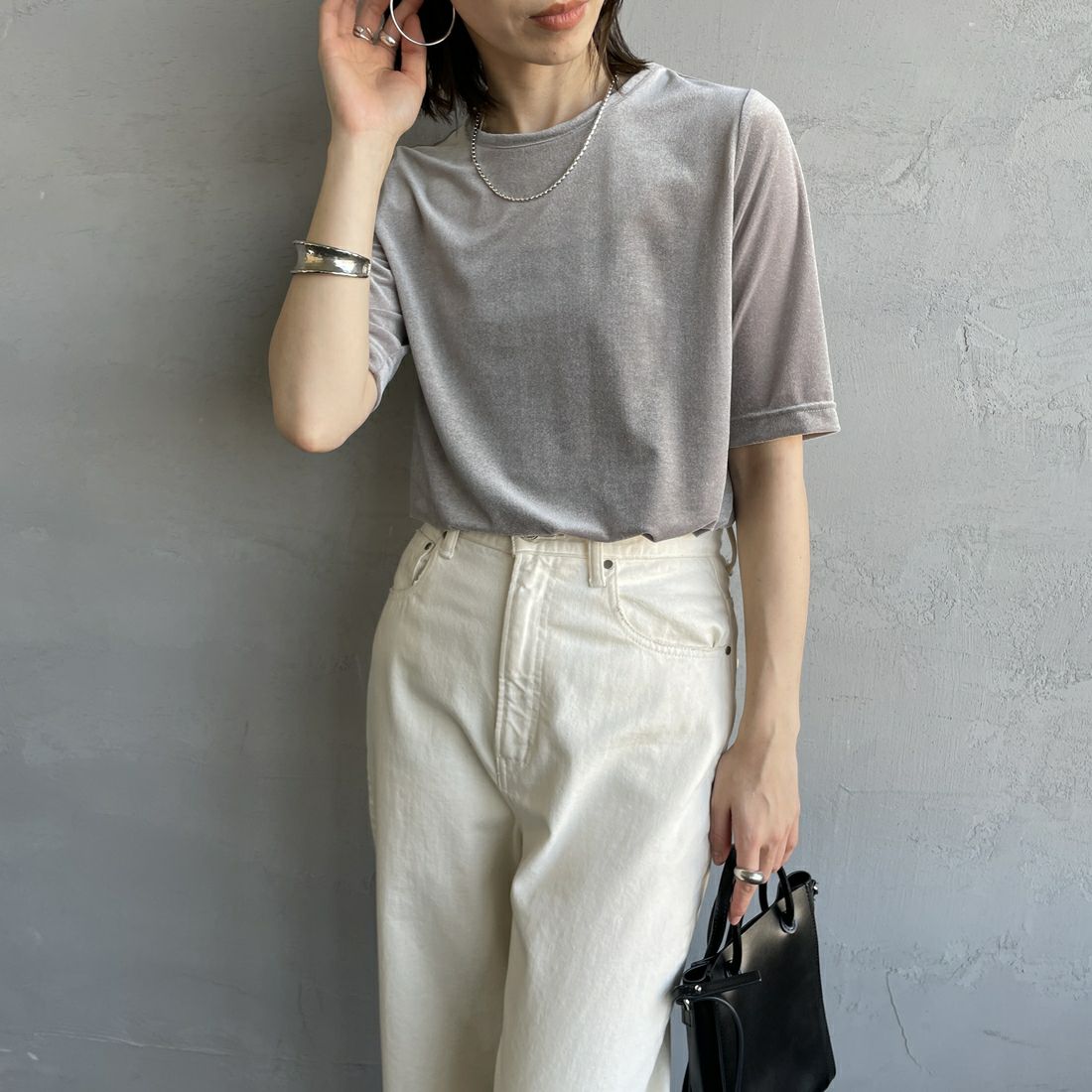 001 ｸﾞﾚｰ&&モデル身長：158cm 着用サイズ：F&&