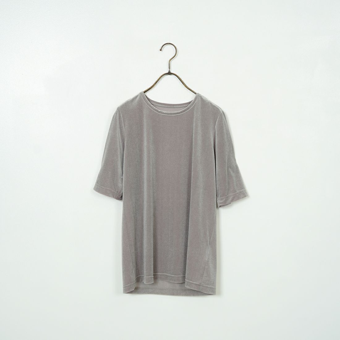 Jeans Factory Clothes [ジーンズファクトリークローズ] シアーベロア ショートスリーブカットソー [21254064] 001 ｸﾞﾚｰ