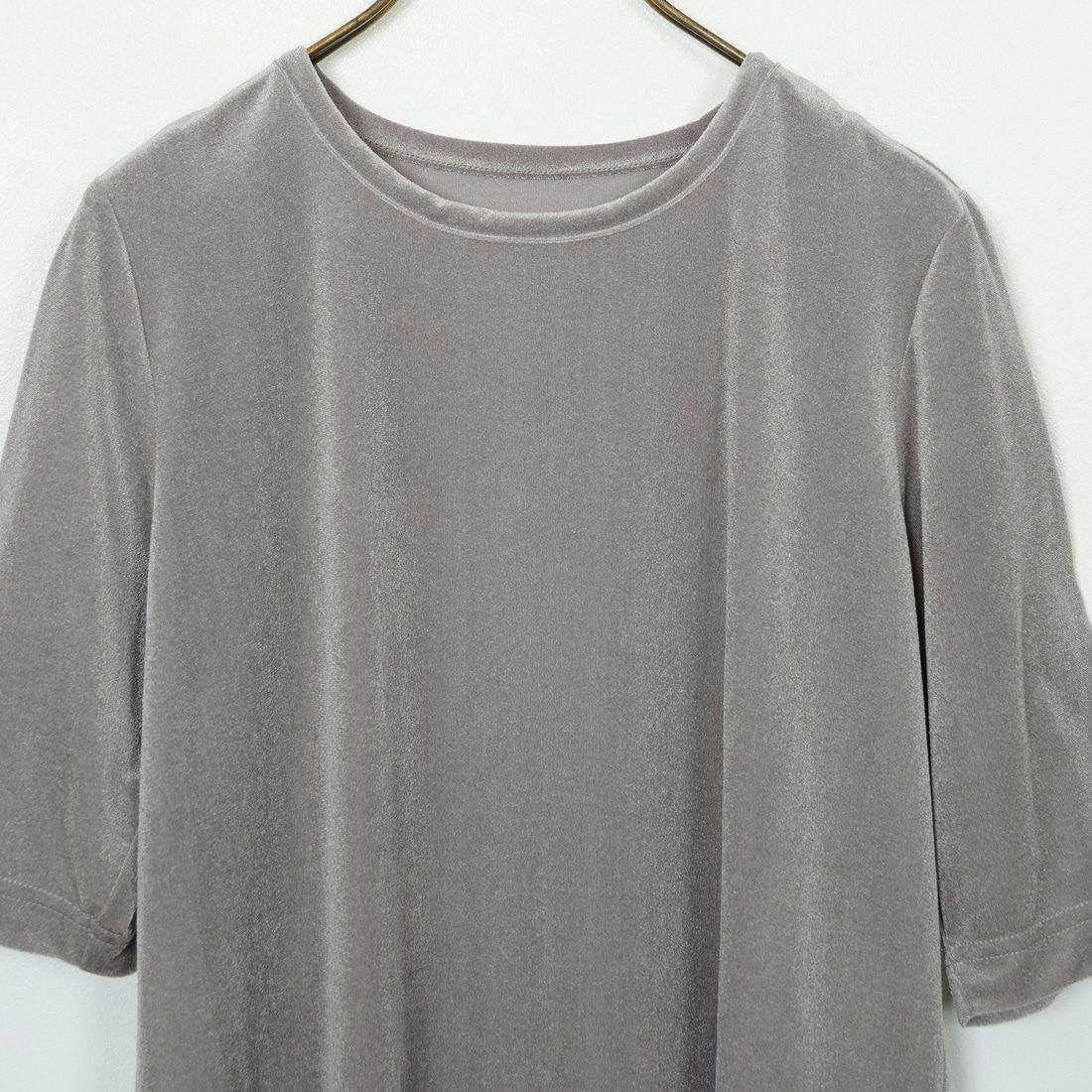 Jeans Factory Clothes [ジーンズファクトリークローズ] シアーベロア ショートスリーブカットソー [21254064] 001 ｸﾞﾚｰ