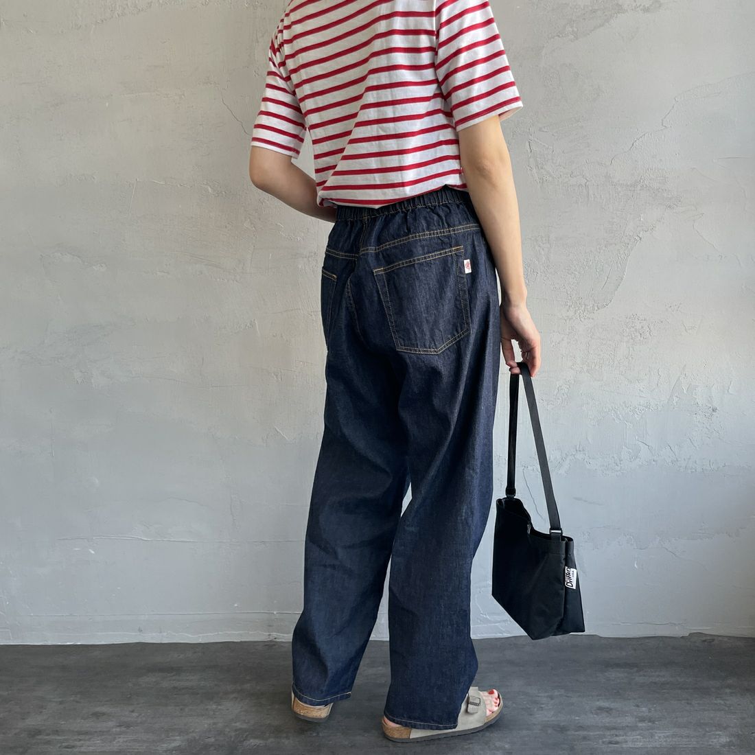 DANTON [ダントン] カラーデニム イージーパンツ [DT-E0034HNZ]  INDIGO &&モデル身長：160cm 着用サイズ：38&&