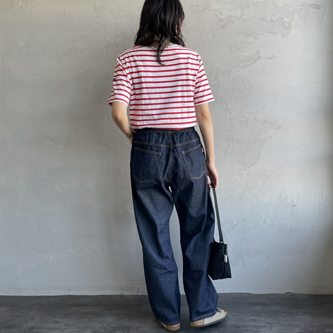 DANTON [ダントン] カラーデニム イージーパンツ [DT-E0034HNZ]  INDIGO &&モデル身長：160cm 着用サイズ：38&&