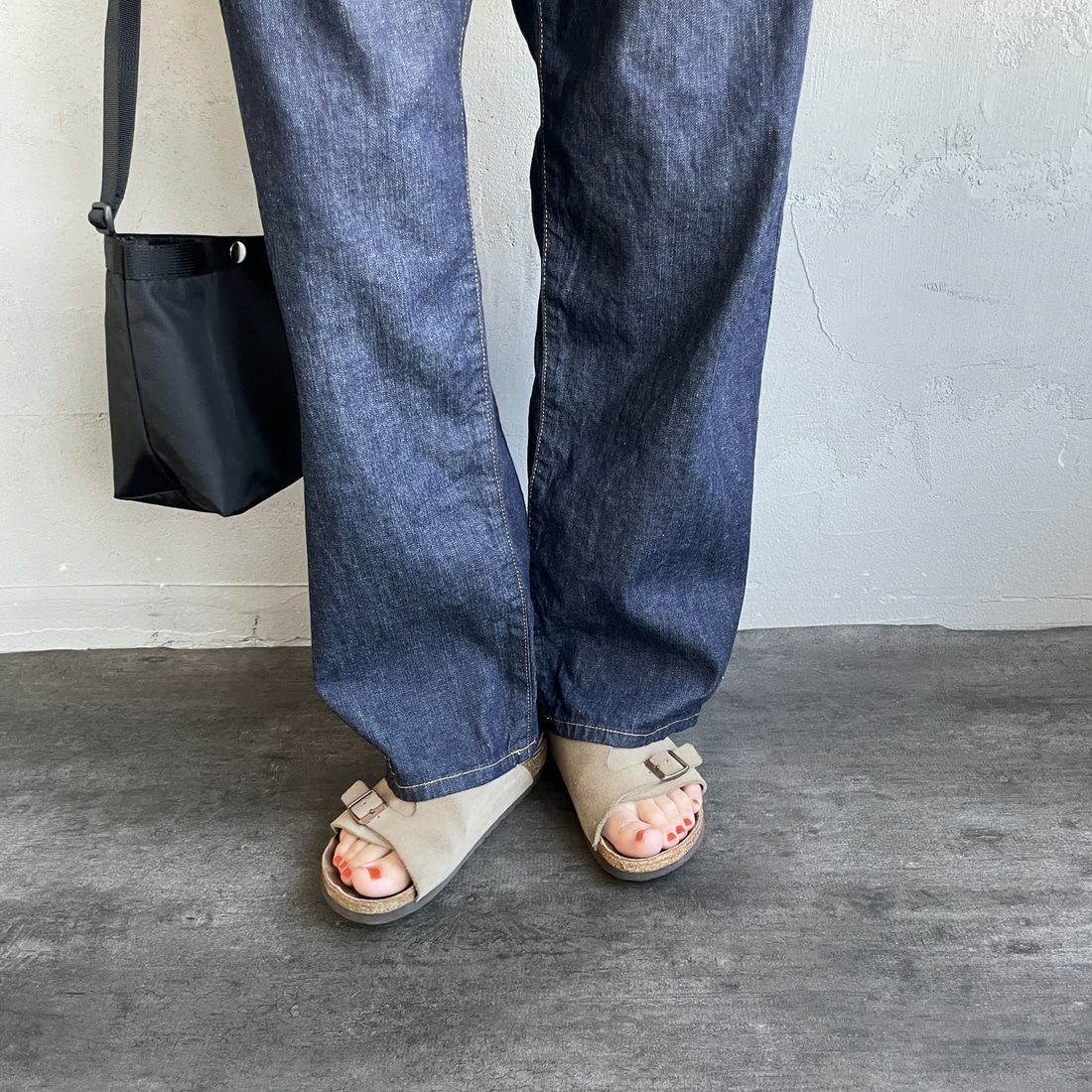 DANTON [ダントン] カラーデニム イージーパンツ [DT-E0034HNZ]  INDIGO &&モデル身長：160cm 着用サイズ：38&&