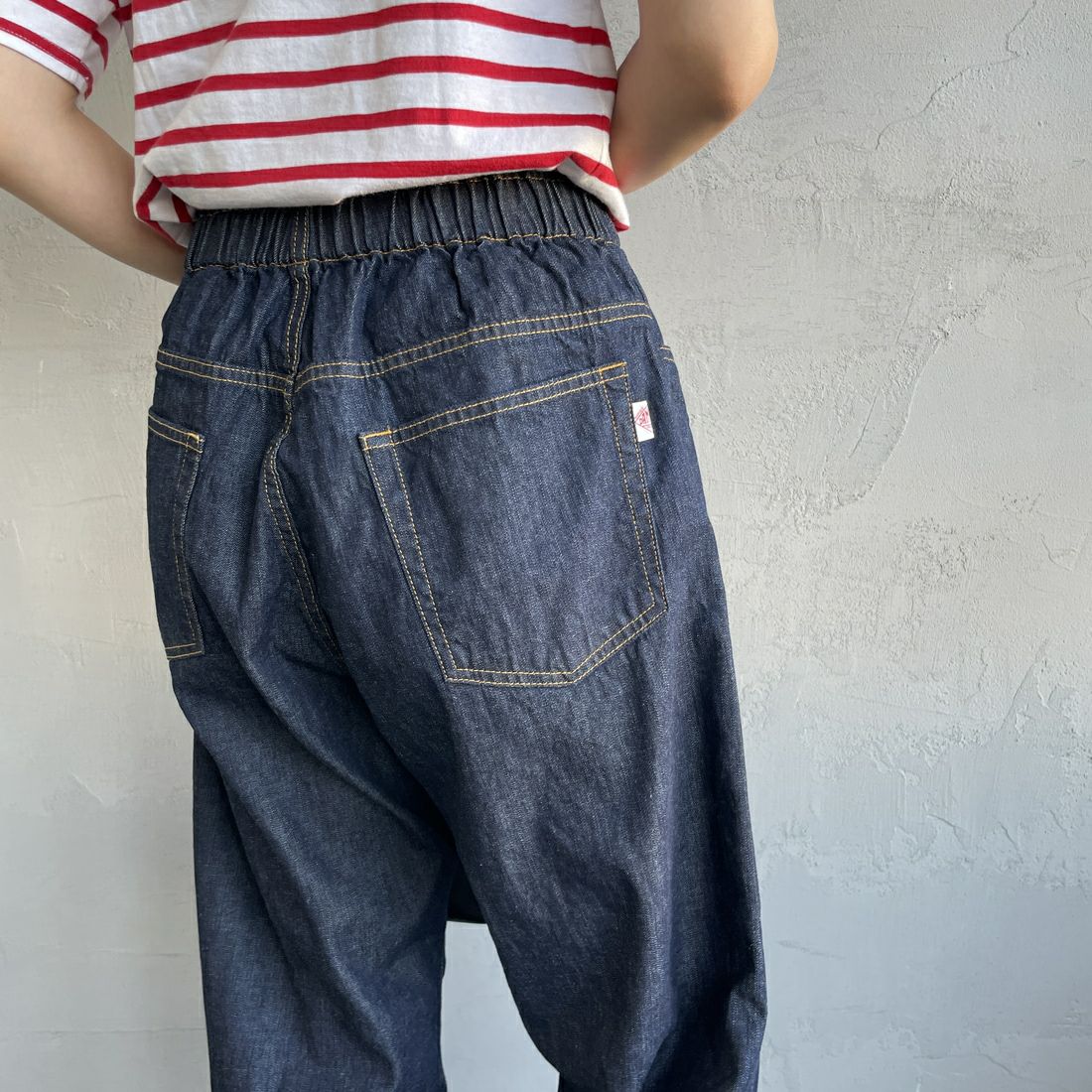 DANTON [ダントン] カラーデニム イージーパンツ [DT-E0034HNZ]  INDIGO &&モデル身長：160cm 着用サイズ：38&&