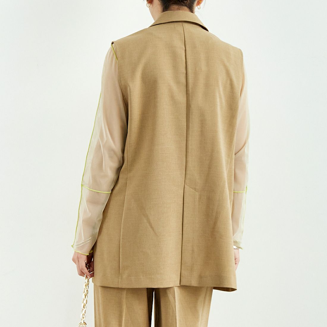Jeans Factory Clothes [ジーンズファクトリークローズ] ミドルジレ [21254054] 033 ﾍﾞｰｼﾞｭ
